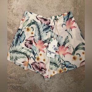 Show Me Your MuMu High Waist Shorts in Vibrant Floral size medium